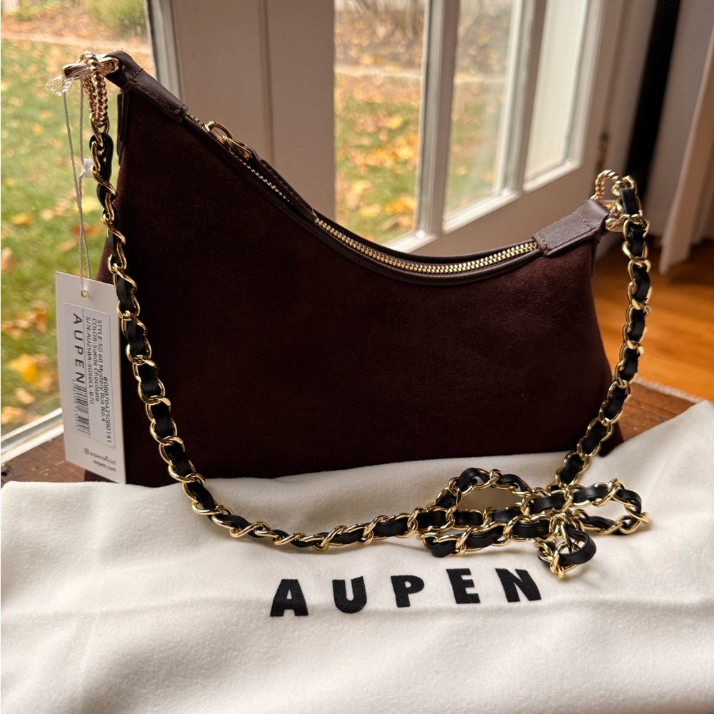 Aupen Chocolate Suede Bag - Picture 5 of 6